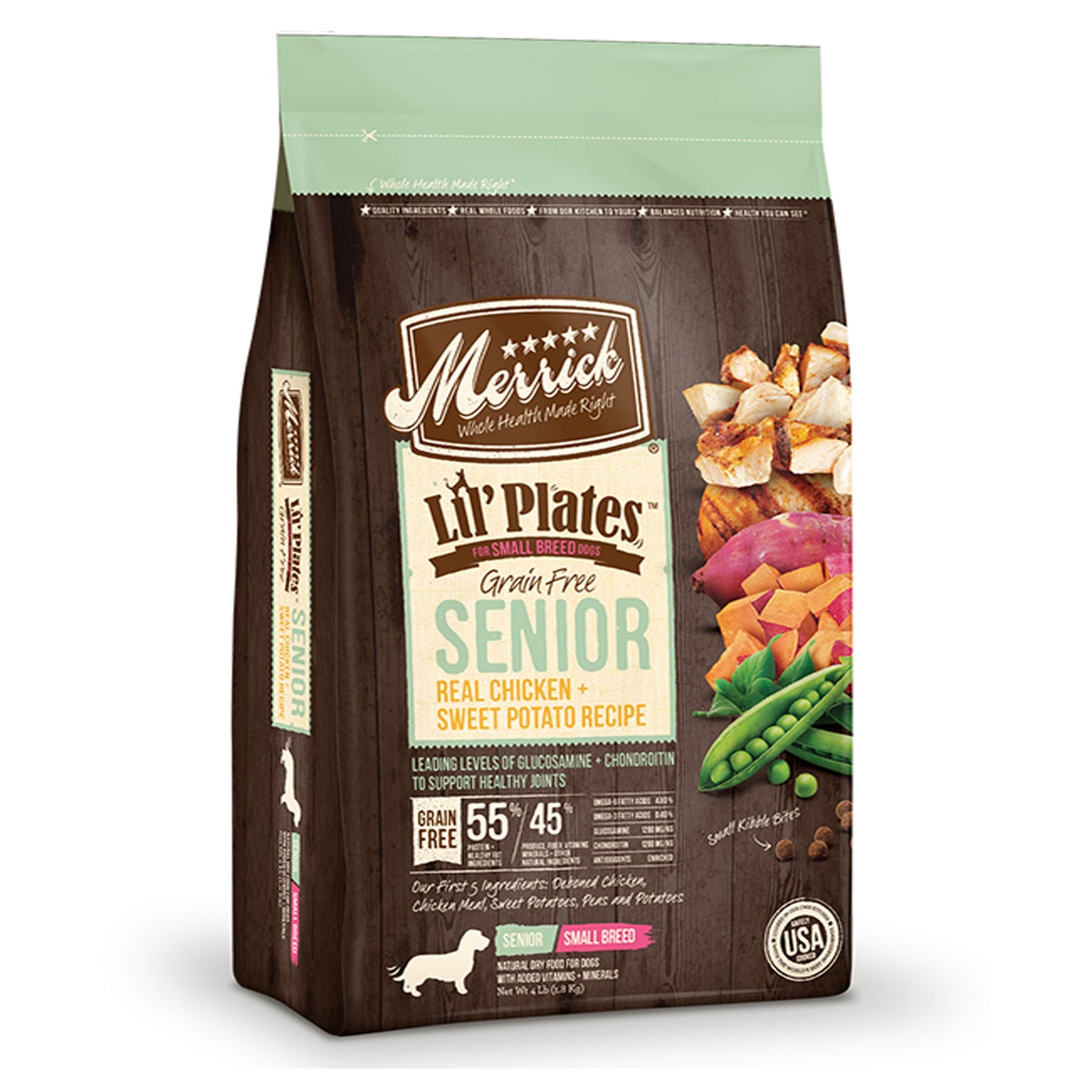 Merrick Lil' Plates Grain-Free Senior Real Chicken & Sweet Potato Recipe – 4 lb