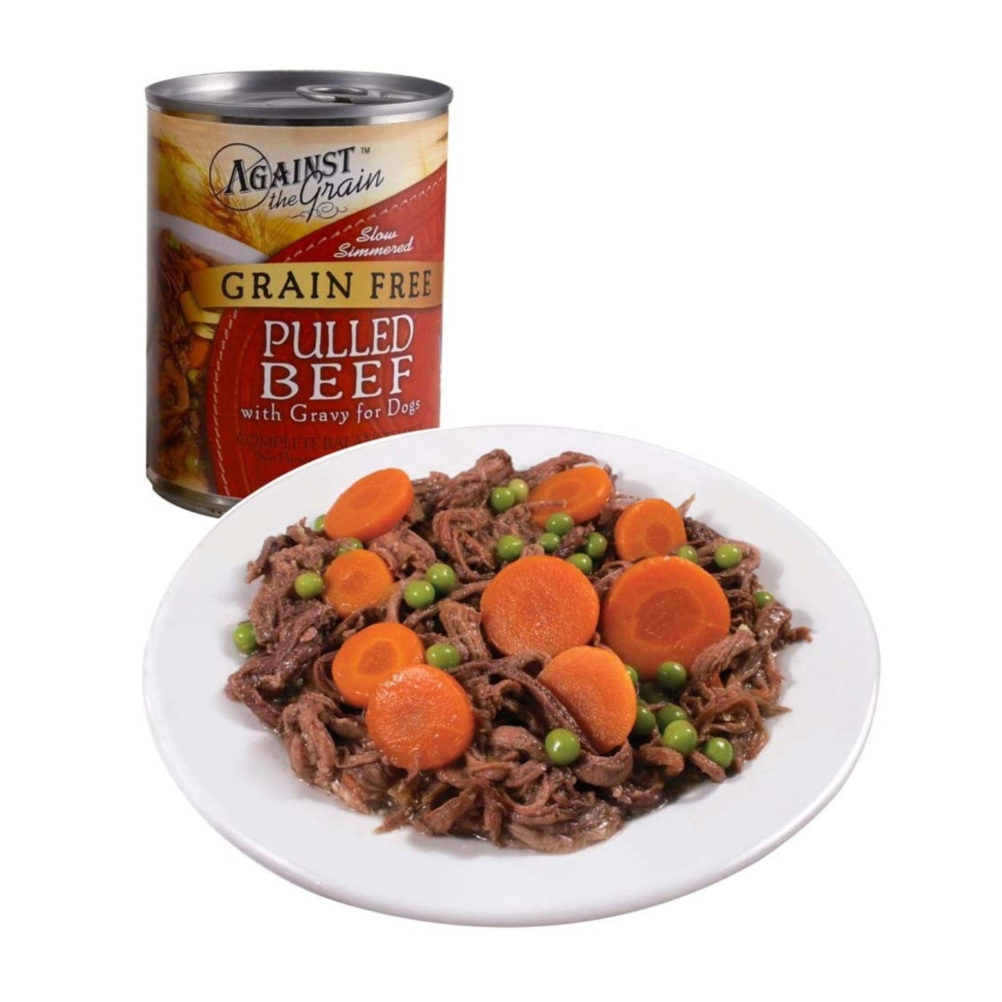 Against the Grain Hand Pulled Adult Wet Dog Food β Beef with Gravy (Case of 12)