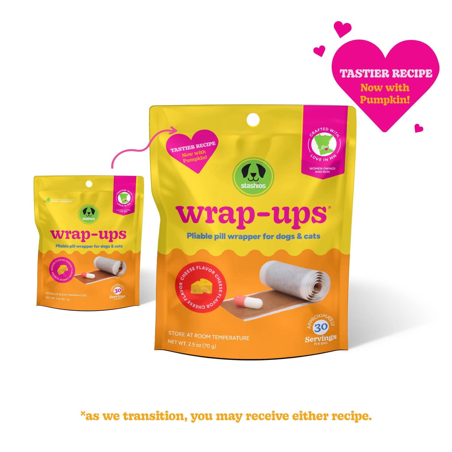 Stashios Wrap-Ups โ Cheese Pill Wrapper for Dogs & Cats (2oz Roll)
