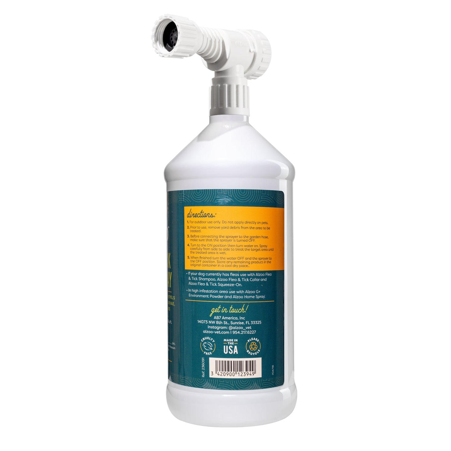 Alzoo Plant-Based Flea & Tick Yard Spray, 32oz