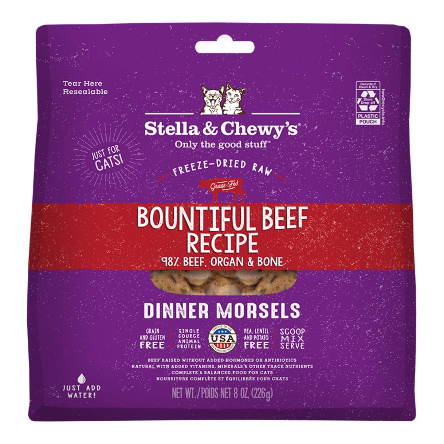 Stella & Chewy’s Bountiful Beef Freeze-Dried Raw Dinner Morsels for Cats – 8oz