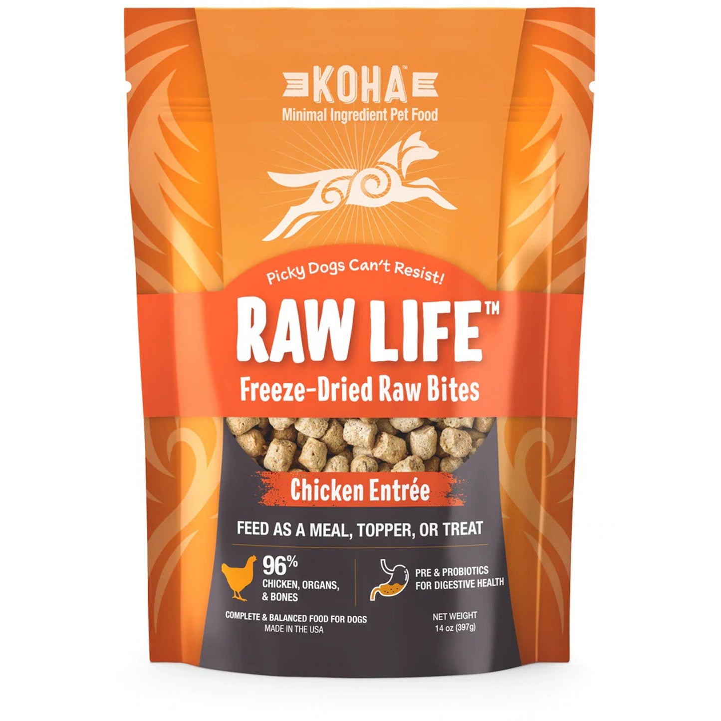 Koha Raw Life Freeze-Dried Chicken Bites for Dogs – 14oz