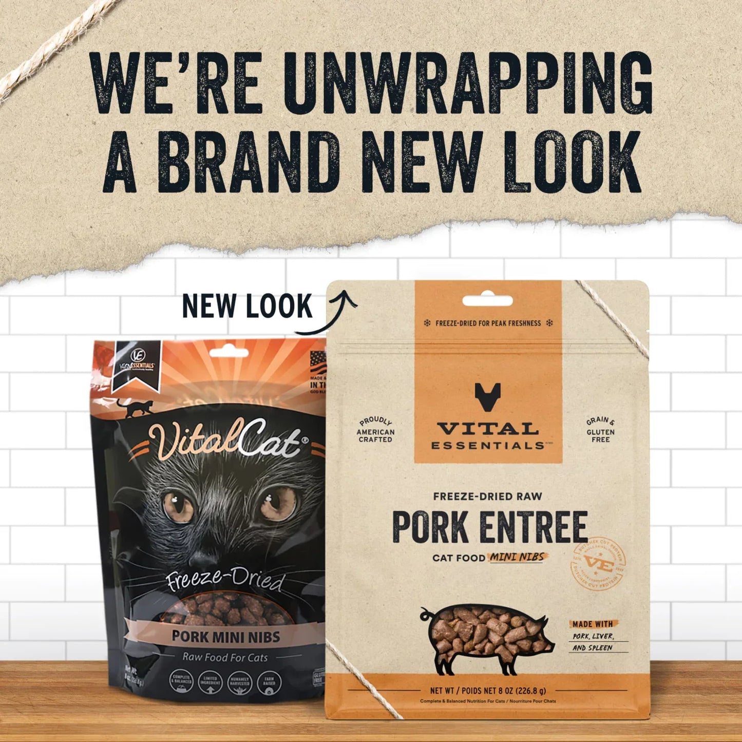 Vital Essentials Cat Freeze-Dried Mini Nibs – Pork Recipe (8oz)