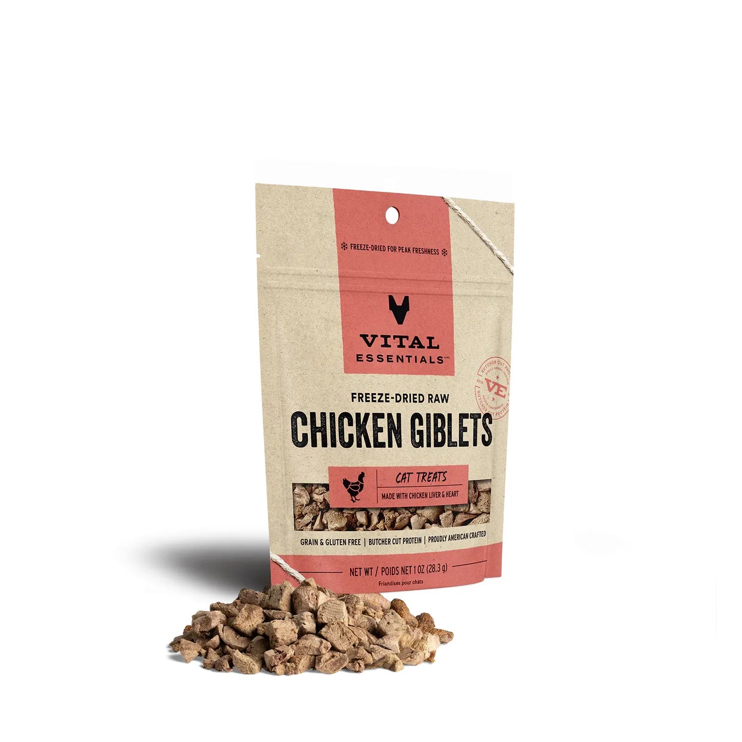 Vital Essentials Cat Freeze-Dried Treat – Chicken Giblet (1oz)