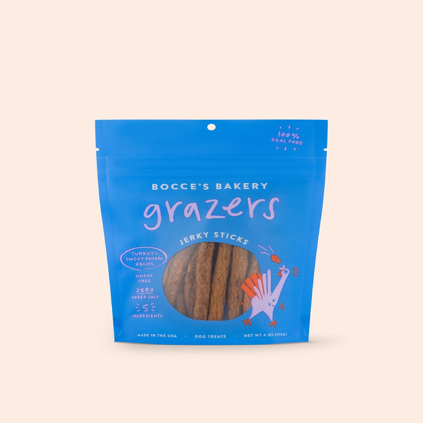 Bocce’s Bakery Grazers Turkey Jerky Sticks – 4oz