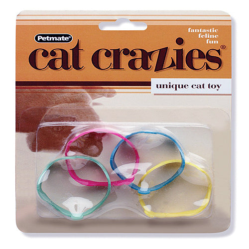 FAT CAT Cat Crazies Cat Toy – Green, Blue, Red, Yellow (4-Pack)