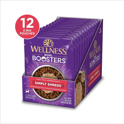 Wellness Bowl Boosters Simply Shreds – Chicken & Salmon Shred (2.8oz, Case of 12)