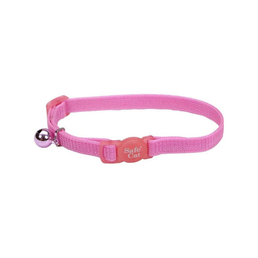 Safe Cat Adjustable Snag-Proof Nylon Breakaway Collar – Bright Pink (3/8 in x 8-12 in)