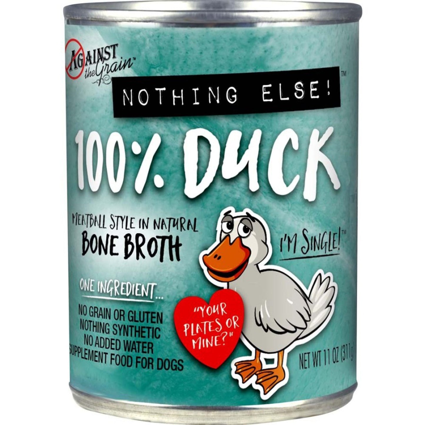 Against the Grain Nothing Else 100% One Ingredient Adult Wet Dog Food – Duck (Case of 12)