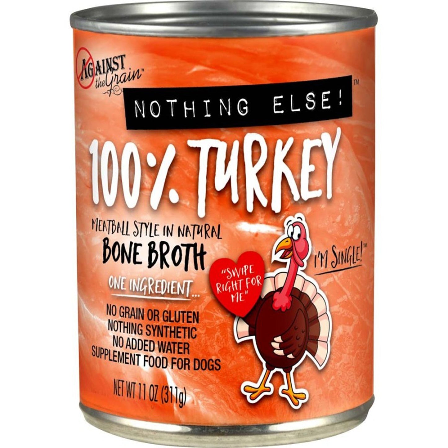 Against the Grain Nothing Else 100% One Ingredient Adult Wet Dog Food – Turkey (Case of 12)