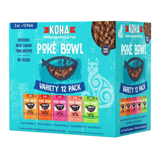 Koha Cat Poké Bowl Variety Pack – Grain-Free (3oz, Case of 24)