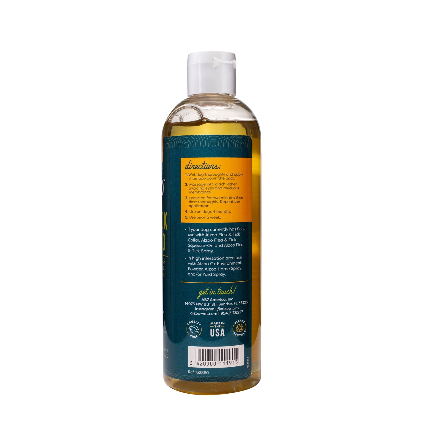 Alzoo Plant-Based Flea & Tick Shampoo for Dogs & Cats, 12oz