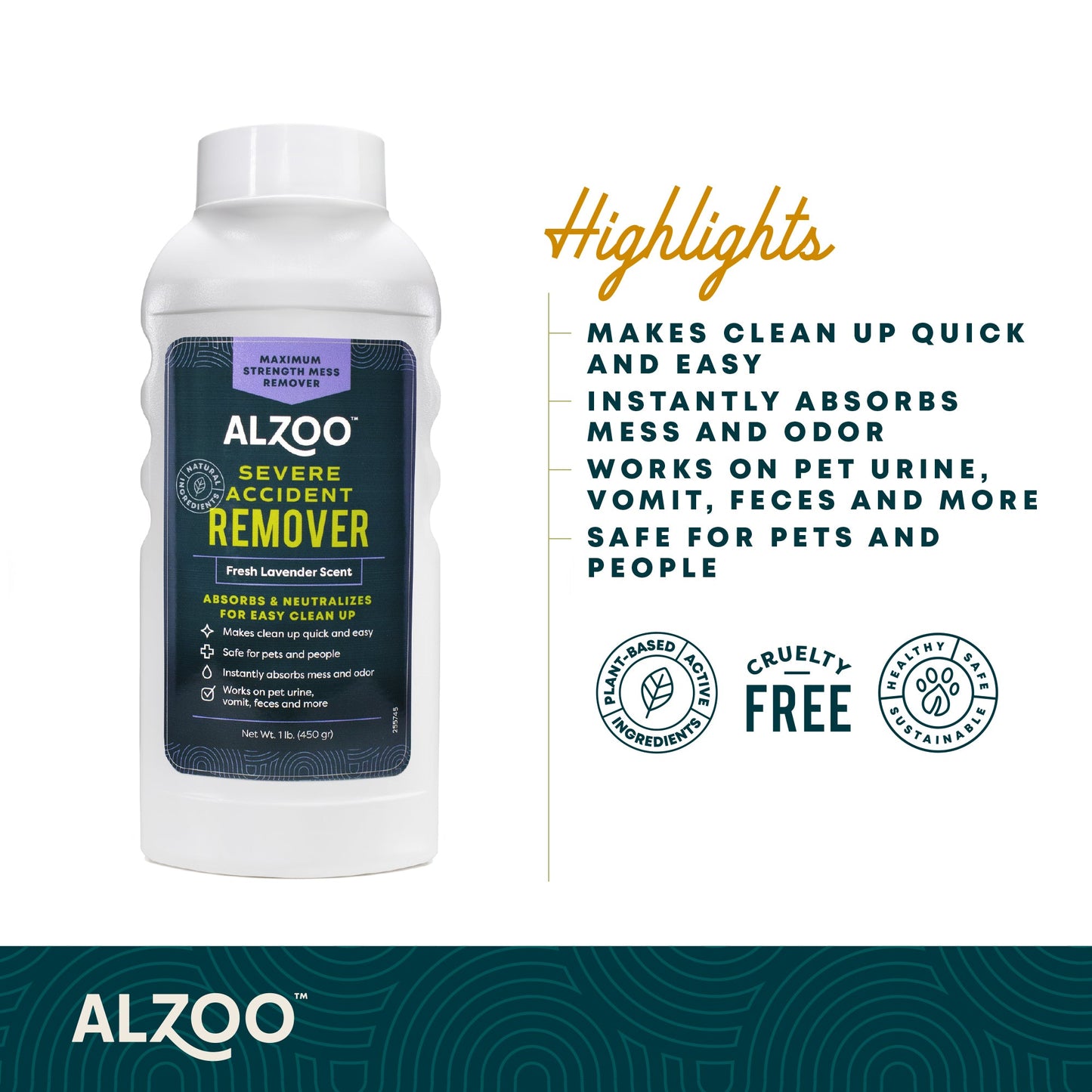 Alzoo Mineral-Based Severe Accident Remover – Lavender, 15.2oz
