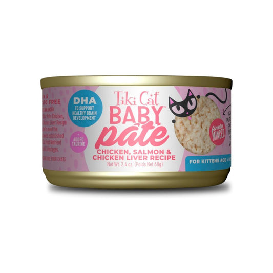 Tiki Cat Pate for Kittens – Chicken & Salmon Recipe (2.4oz, Case of 12)