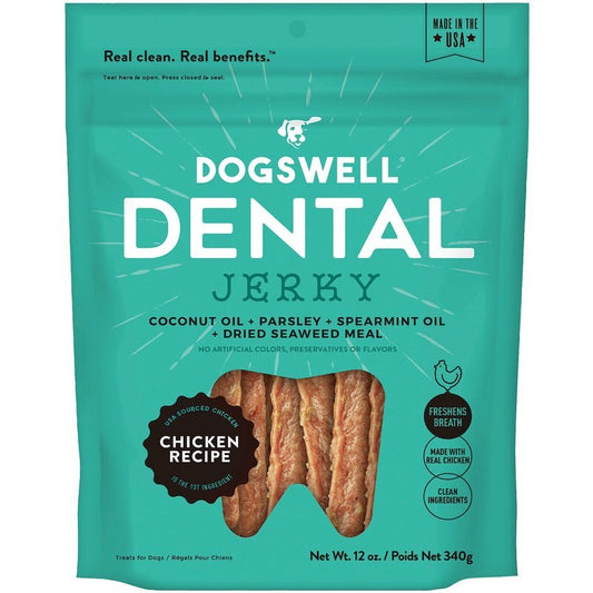 Dogswell Dental Jerky for Dogs – Chicken Recipe, 12oz