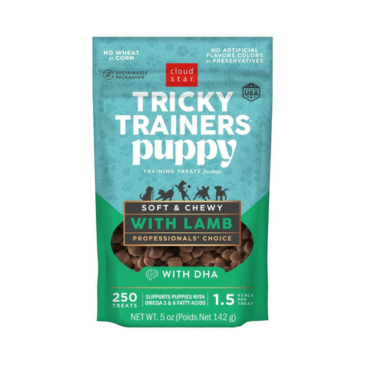 Cloud Star Tricky Trainers Puppy Treats – Soft & Chewy Lamb Formula (5oz Bag)