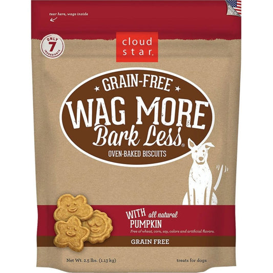Wag More Bark Less Grain-Free Dog Treats – Crunchy Pumpkin Recipe (2.5lb Bag)