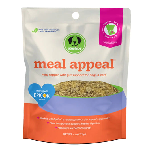 Stashios Meal Appeal Gut Support – Dry Meal Topper for Dogs & Cats (4oz Pouch)