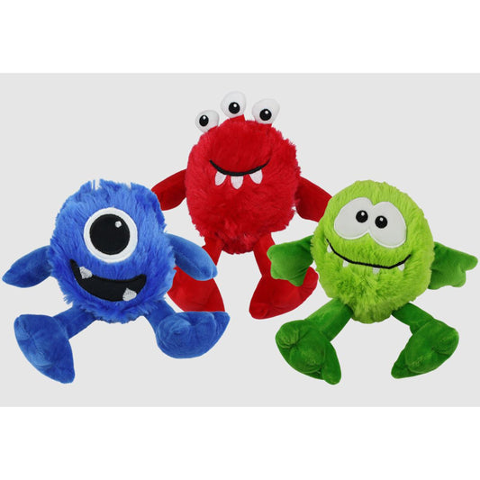 Multipet Plush Monster with Large Squeaker – 9 Inch