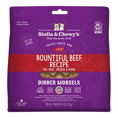 Stella & Chewy’s Bountiful Beef Freeze-Dried Raw Dinner Morsels for Cats – 8oz