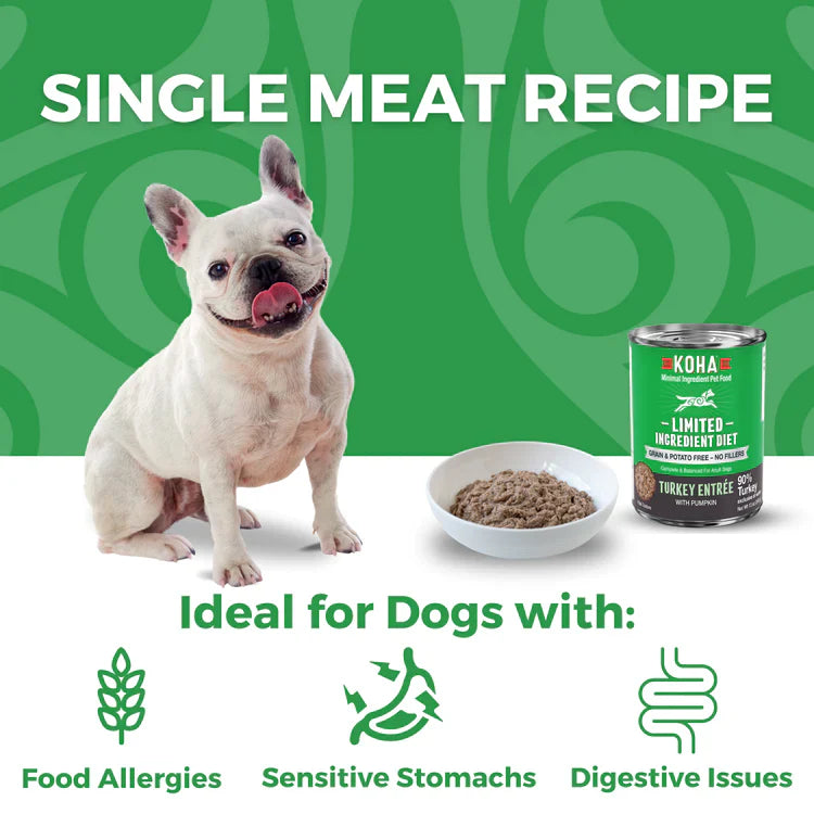Koha Limited Ingredient Dog Food – Turkey Paté, Grain-Free (13oz, Case of 12)
