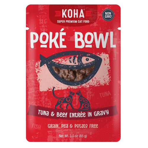 Koha Poké Bowl Tuna & Beef in Gravy Cat Food – 3oz (Case of 24)