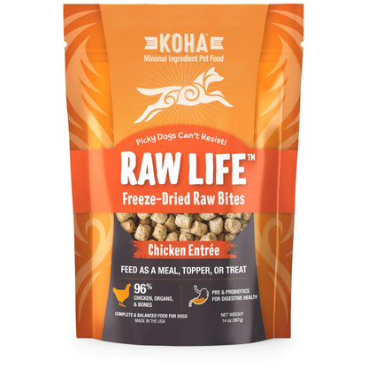 Koha Raw Life Freeze-Dried Chicken Bites for Dogs – 14oz