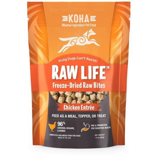 Koha Raw Life Freeze-Dried Chicken Bites for Dogs – 14oz