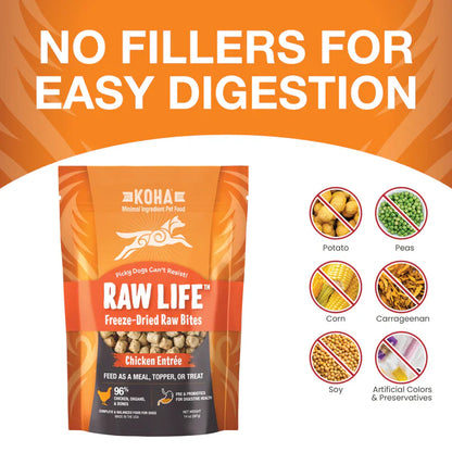 Koha Raw Life Freeze-Dried Chicken Bites for Dogs – 14oz
