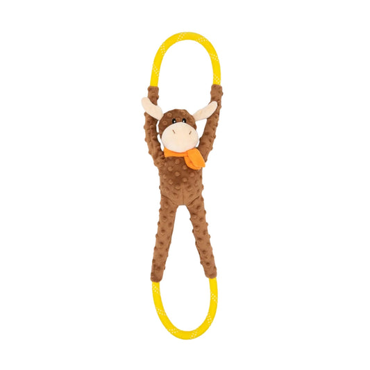 ZippyPaws RopeTugz Moose – Brown, Large
