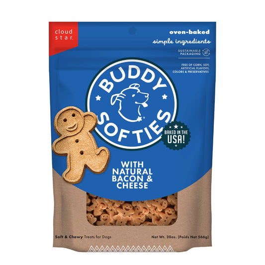 Cloud Star Buddy Biscuits – Soft & Chewy Bacon & Cheese Dog Treats (20oz Bag)