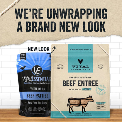 Vital Essentials Dog Freeze-Dried Patties – Beef Recipe (30oz)