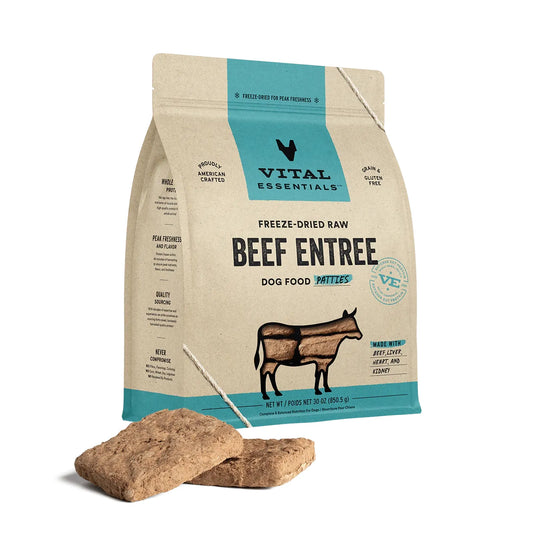 Vital Essentials Dog Freeze Dried Patties Beef 30oz.