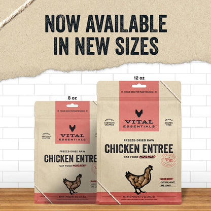 Vital Essentials Cat Freeze-Dried Mini Nibs – Chicken Recipe (8oz)