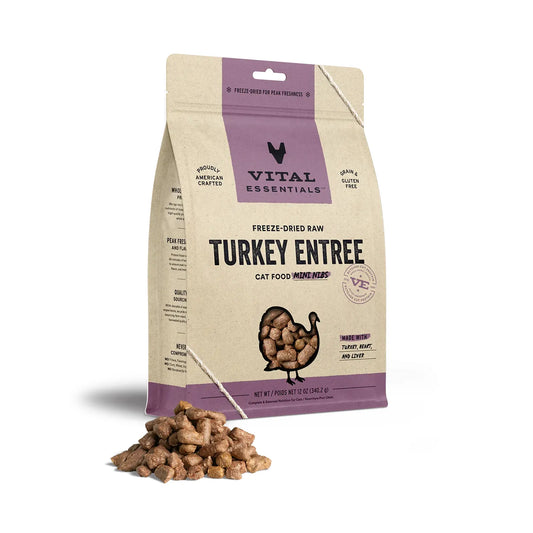 Vital Essentials Cat Freeze-Dried Mini Nibs – Turkey Recipe (12oz)