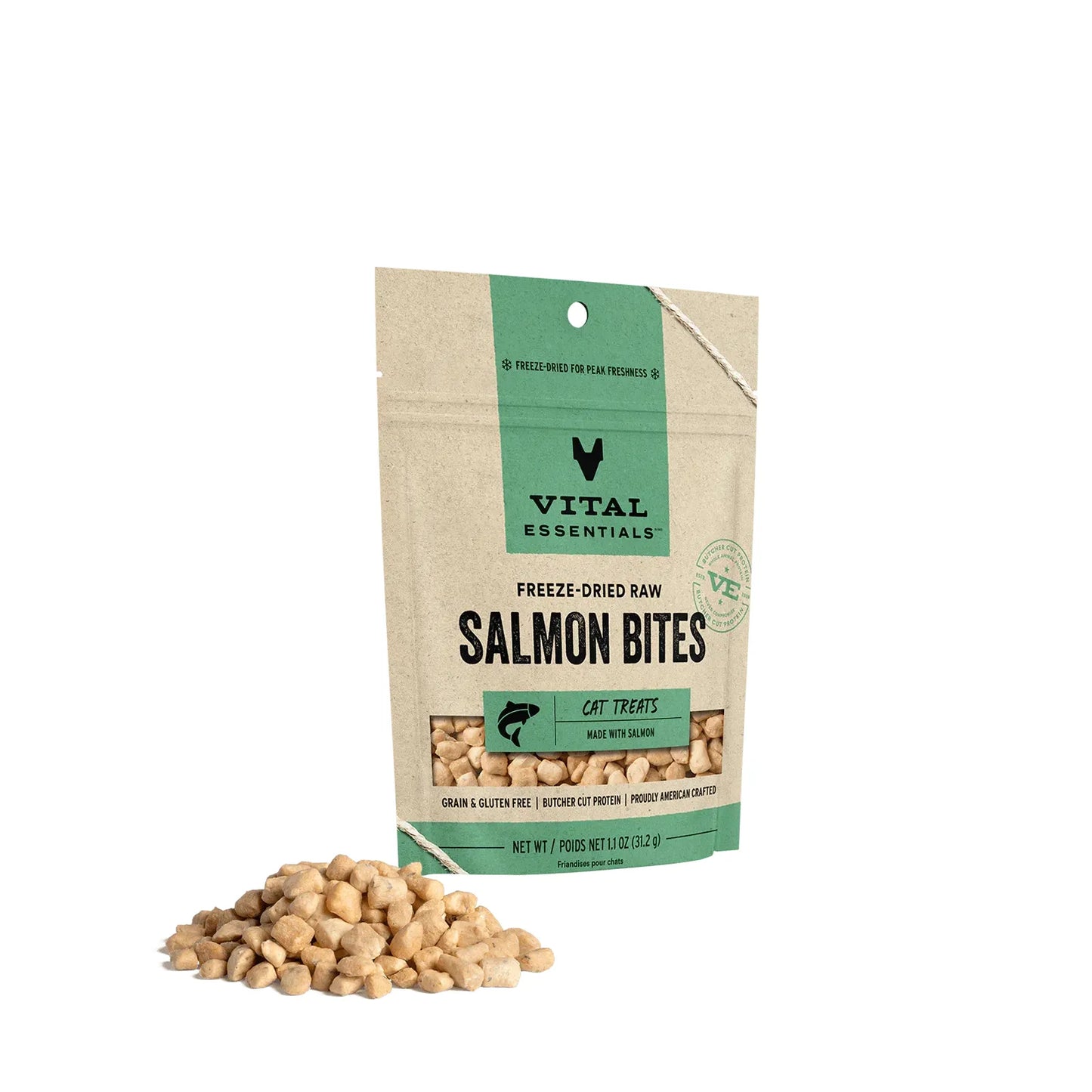 Vital Essentials Cat Freeze-Dried Treat Bites – Salmon (1.1oz)