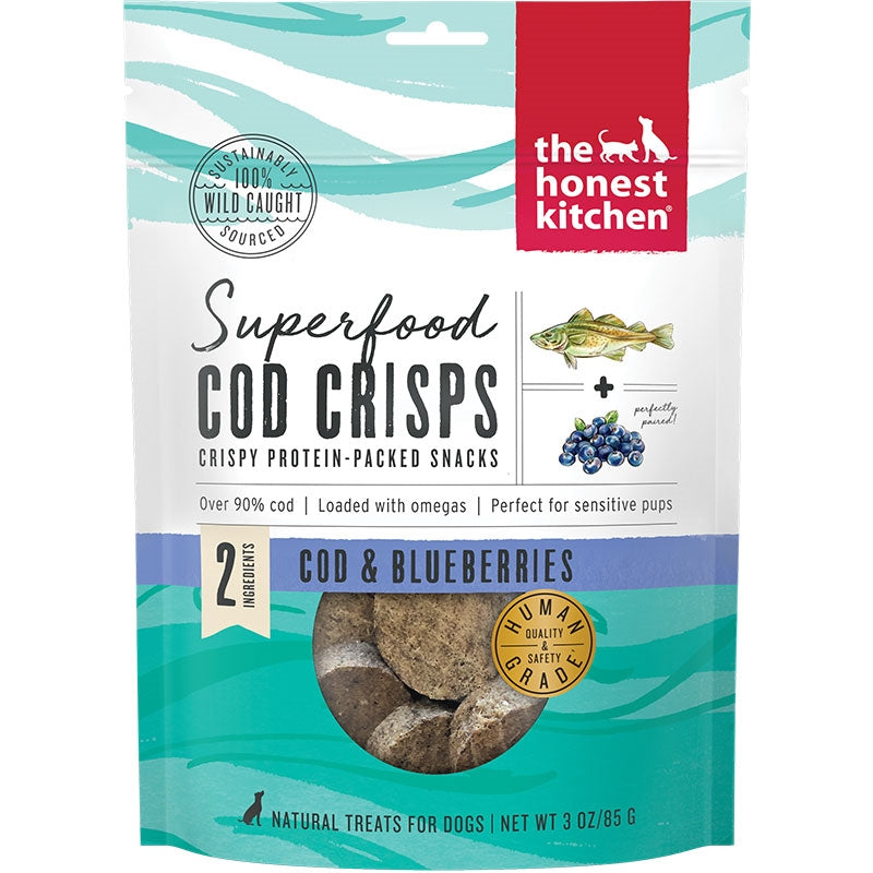 Honest Kitchen Dog Superfood Grain-Free Cod & Blueberry Treats – 3oz