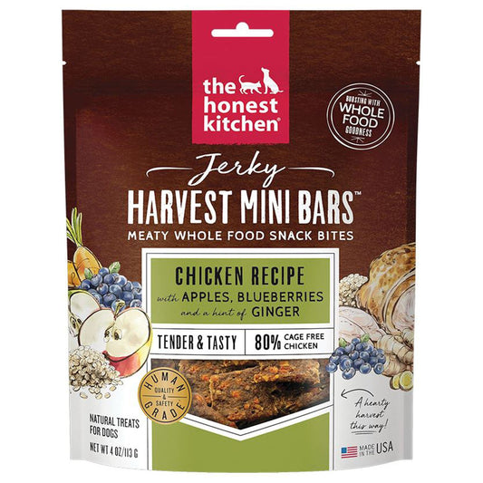 Honest Kitchen Dog Chicken Jerky Harvest Bars Mini – 4oz