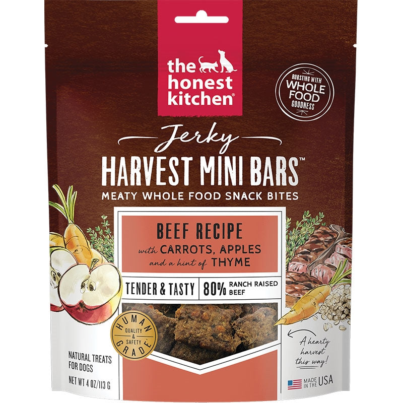 Honest Kitchen Dog Beef Jerky Harvest Bars Mini – 4oz