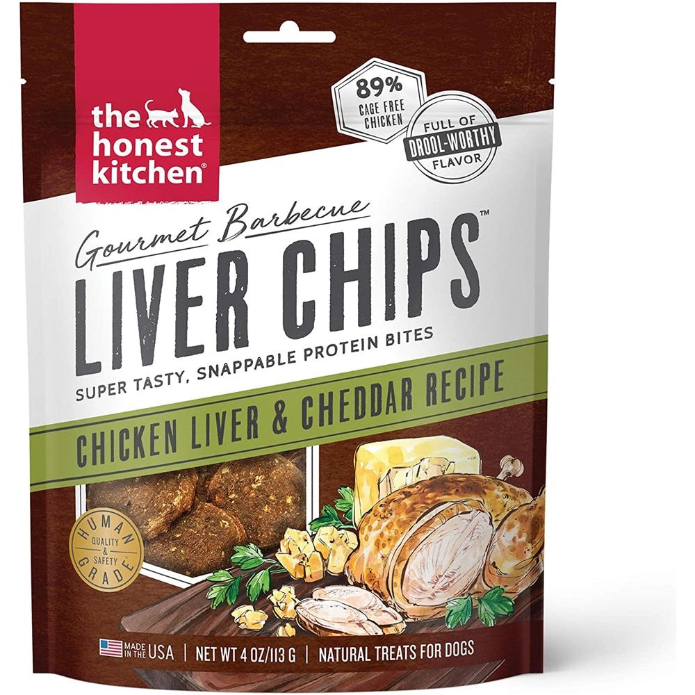 Honest Kitchen Dog Gourmet Chicken Liver & Cheddar Chips 4oz.