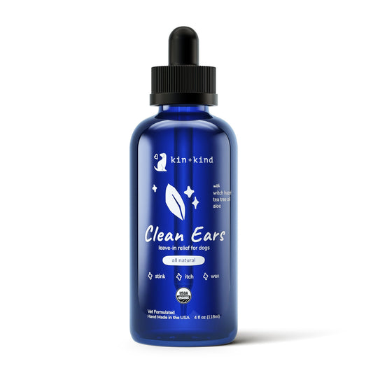 Kin+Kind Clean Ears – Organic Dog Ear Cleaner, 4oz