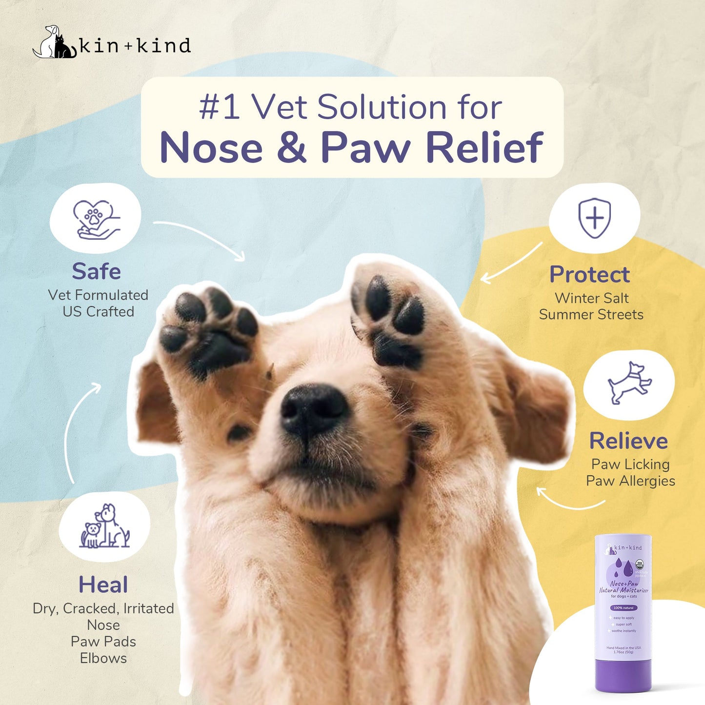 Kin+Kind Nose & Paw Moisture Stick – 2.3oz (Organic)