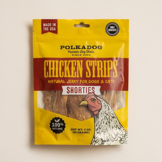 Polkadog Chicken Strips Jerky Shorties – 3oz