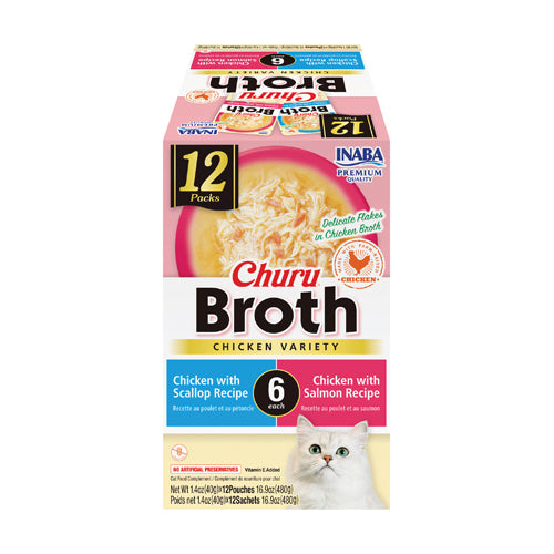 Inaba Churu Broth Variety Pack – Chicken (12-Pack, 16.8 oz)