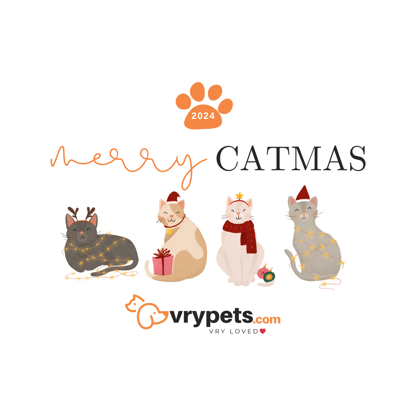 VryPets E-Gift Card Christmas Cats